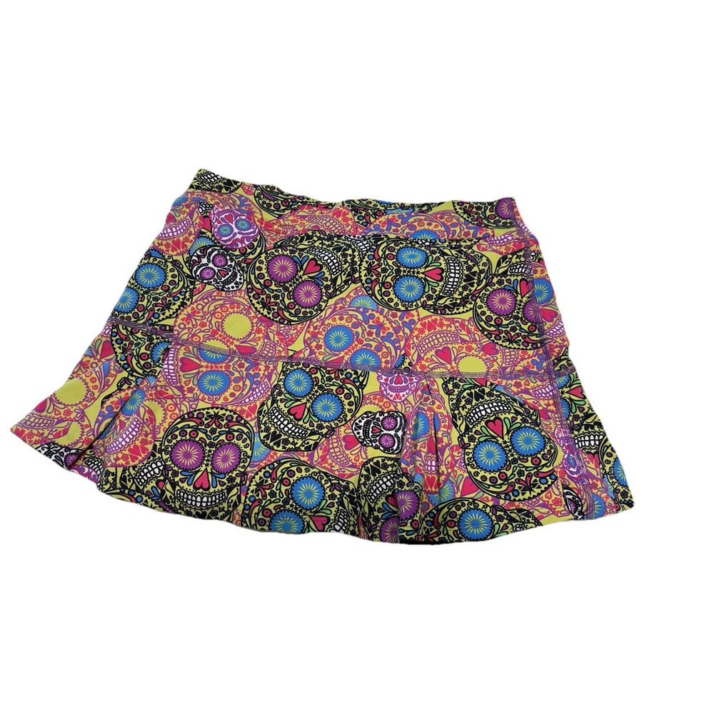 dona jo Ladies sz 2 Med Tennis Golf Pickleball skort stretch pull on Skull